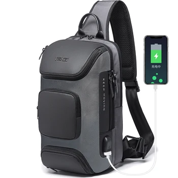 

Class Song New Style Stylish Versatile Fashion Leisure Science and Technology-USB Outdoor Travel Shoulder Bag Men's Chest Pack