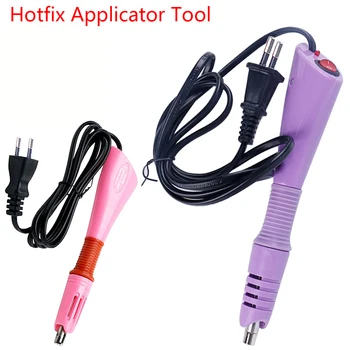 

Hot Fix Rhinestones EU Plug Hotfix Applicator 7 Tips Crystal Glass Rhinestone Iron-on Wand Pen Hot Drilling Machine