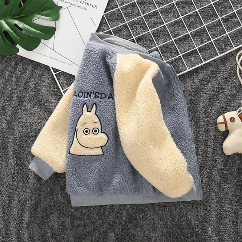 Модное шерстяное пальто для девочек с героями мультфильмов; детская теплая куртка; пальто с мехом