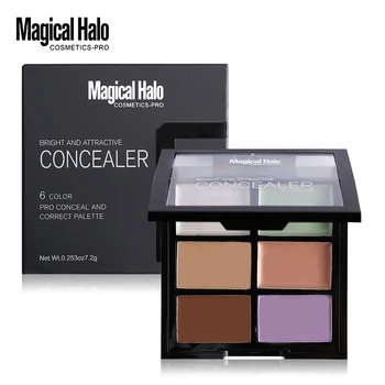 

Magical Halo 3d Face Make Up Concealer Contour Palette 6 Color Cover Flaws Acne Face Concealer Cream Bronzer Palette Highlighter