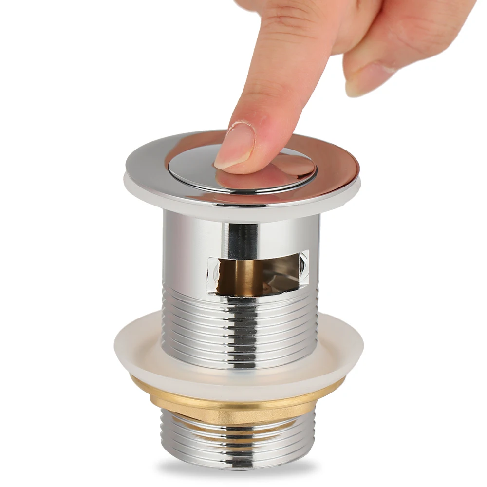 Щелевой кран для раковины из цинкового сплава с отверстием слива нажимная кнопка