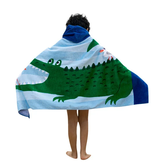 Baby Hooded Bath Towel Poncho Children Kids Bathrobe Towels Bath Robe Quick Dry Absorbent Microfiber Travel Sports Beach Towel