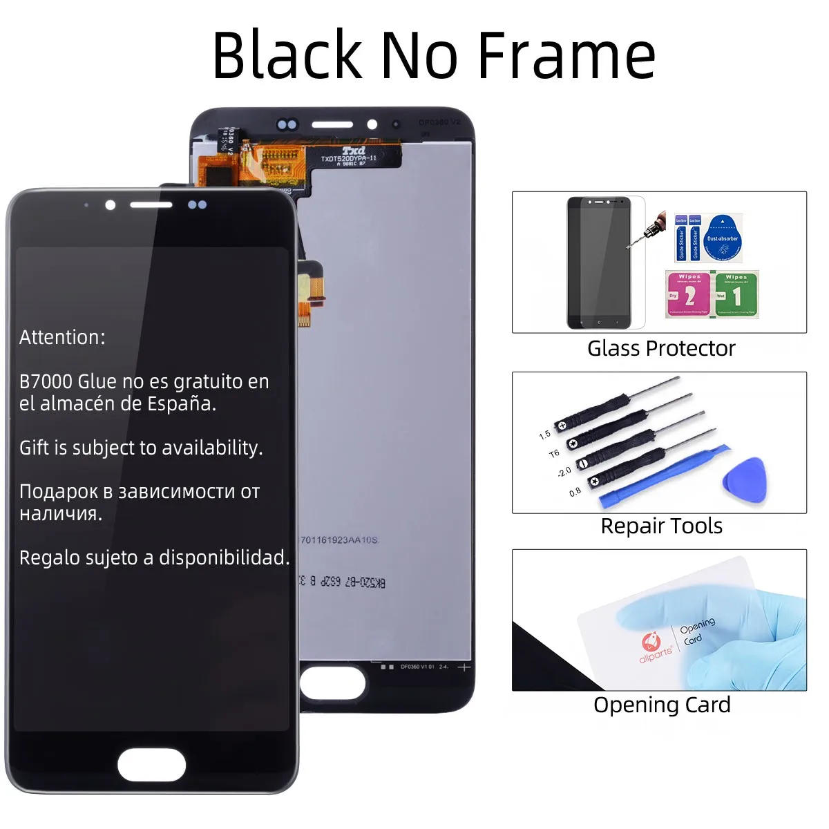Black No Frame Дисплей для MEIZU M5 M611H LCD в сборе с тачскрином на рамке 5.2'' черный белый - Цвет: Black No Frame