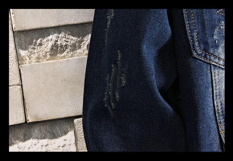 Хит, Мужская джинсовая куртка с дырками на осень и зиму, Мужская модная Корейская Студенческая приталенная повседневная куртка, Мужская куртка