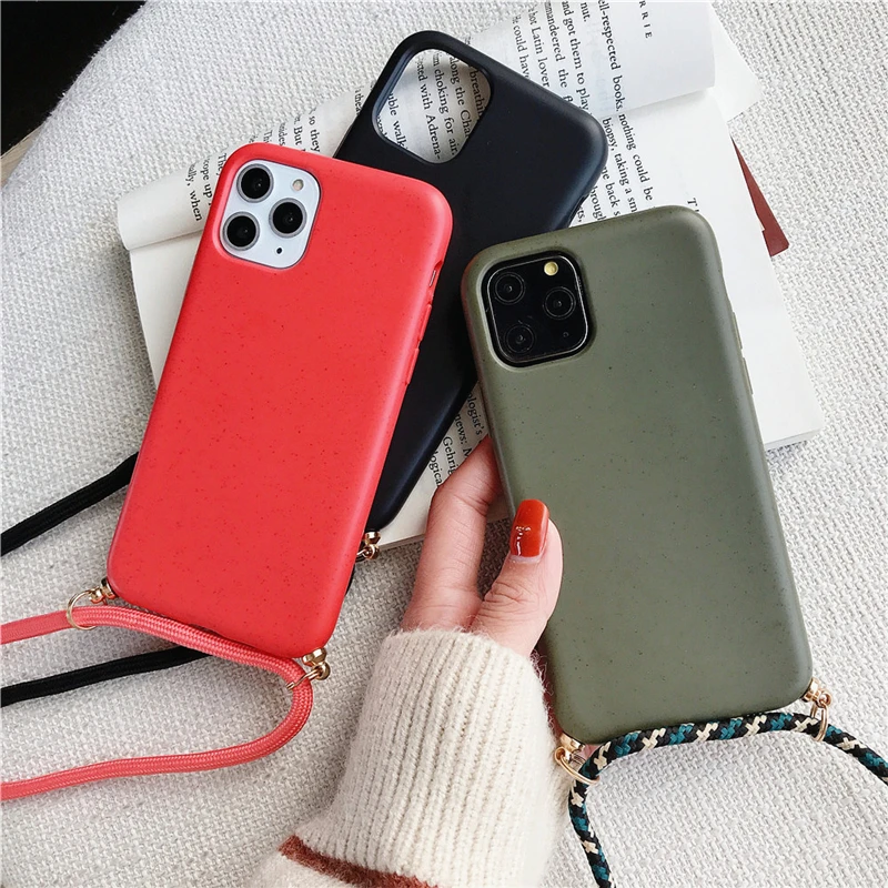Для iPhone 11 Pro Max X XS Max XR силиконовый мягкий чехол для телефона ремешки через плечо ожерелье шнур с веревкой для iPhone 7 8 6 s 6 Plus