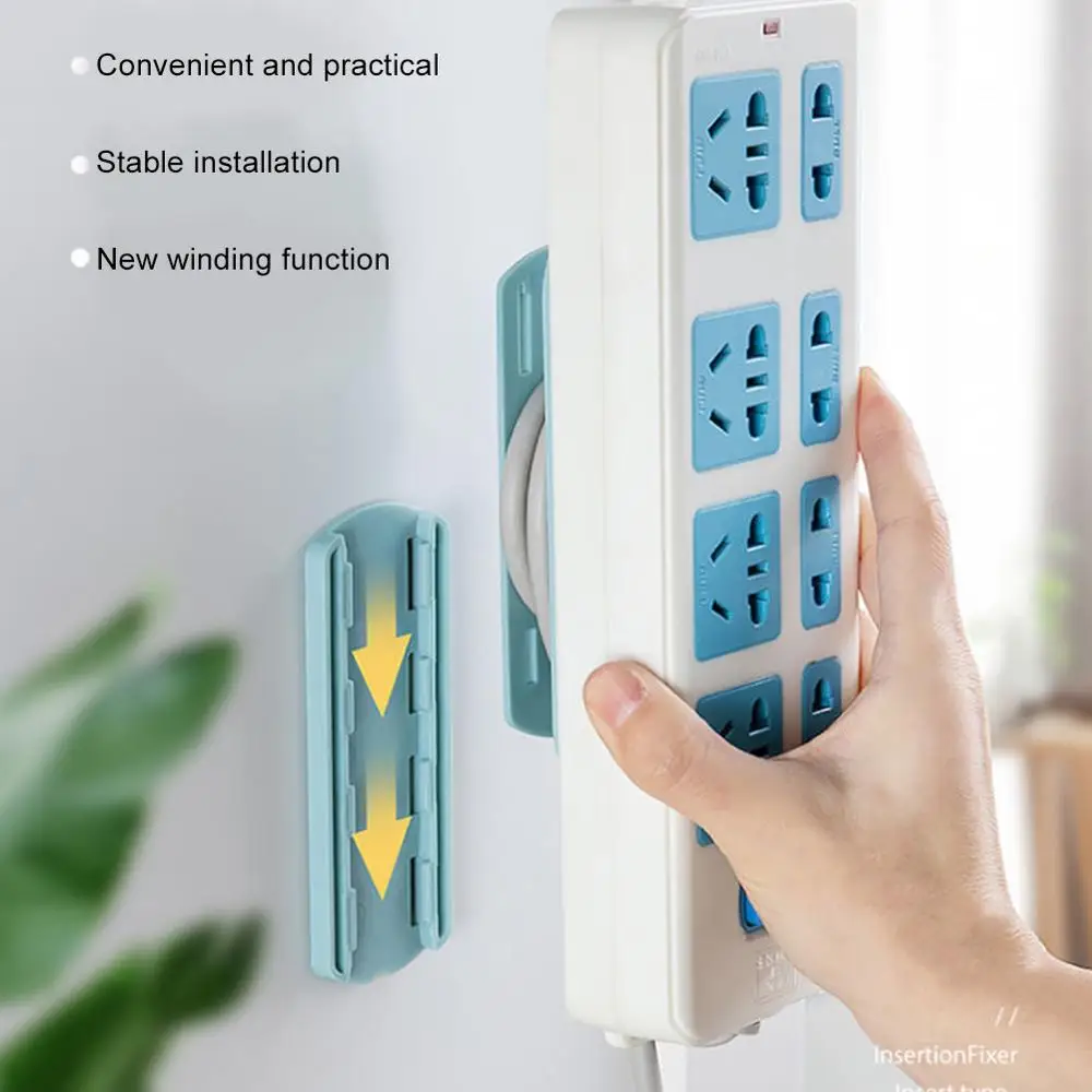 

Self-Adhesive Socket Fixer Cable Wire Seamless Power Strip Holder Organizer Wall-Mounted Sticker Punch-free Home Plug Fixer