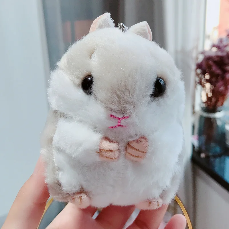 Light grey Счастливые Милые новогодние крысы мышь Хомяк символ талисман подарки плюшевый мягкий брелок игрушки для сумки студенческие дети девочки - Цвет: Light grey