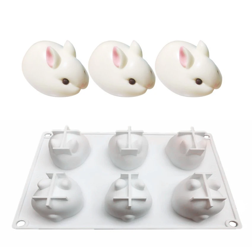 Силиконовая 3D форма для кроличьего торта пасхального шоколада трюфеля