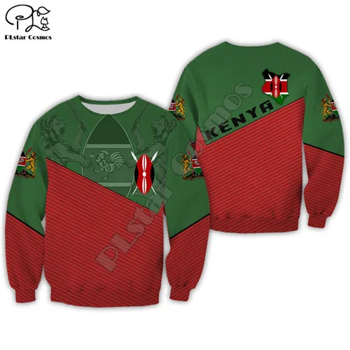 sweatshirt Wo мужская одежда с 3d принтом в виде флага Кении, толстовки унисекс с длинными рукавами, пуловер на молнии, спортивный костюм - Цвет: sweatshirt