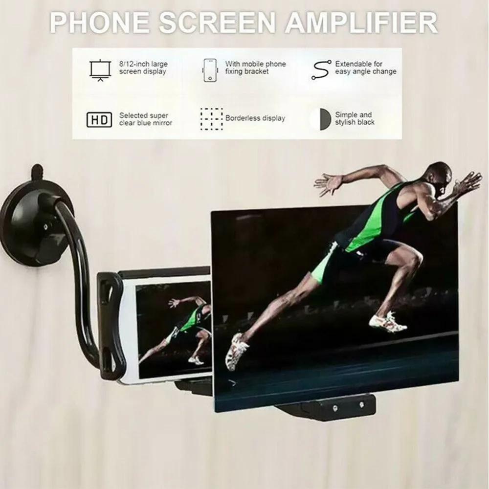 Офисный домашний акриловый HD просмотр проекции высокий гибкий зажим держателя телефона присоска 360 градусов полный регулируемый угол
