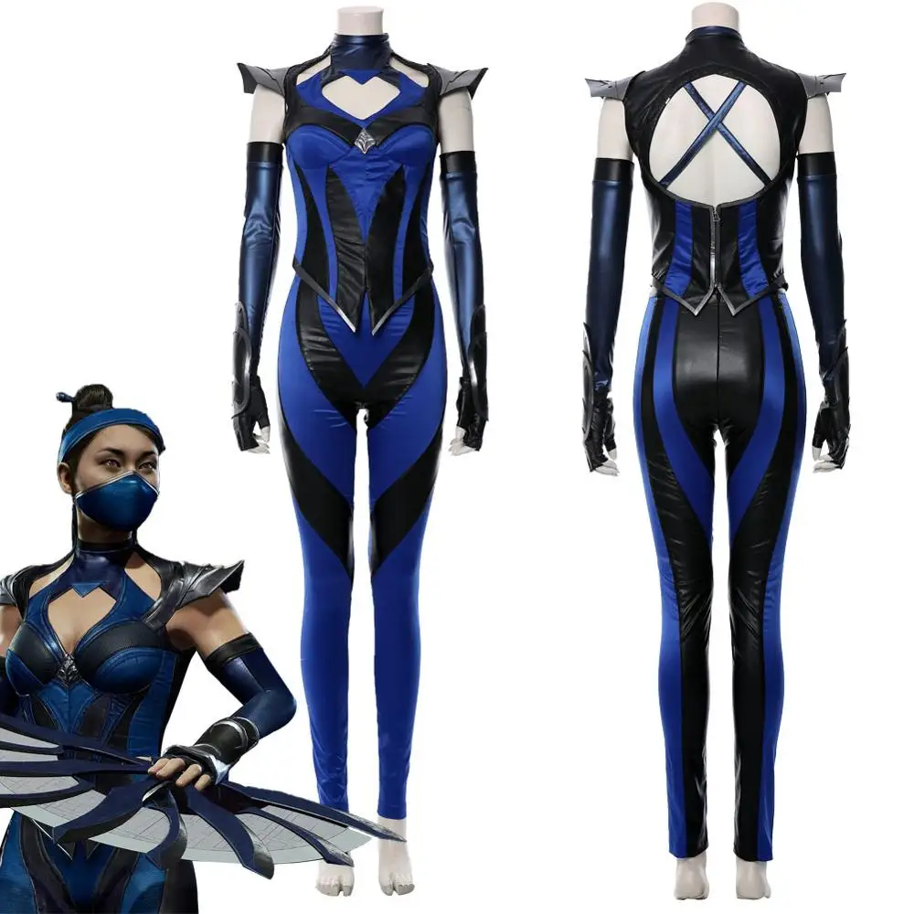 

Kitana Mortal Kombat 11 Scorpion Cosplay Costume Adult women Halloween Carnival Coostumes