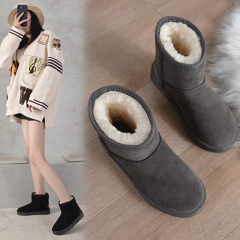 Botas Mujer Invierno Rebajas Botas Botas cálidas a de agua Mantenga las  mujeres Zapatos de nieve con punta Más botas planas con cordones de  terciopelo redondo para mujer Botas Nieve Mujer Oferta