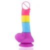 Hismith 8.2 Inch Soft Silicone Rainbow Dildo With Suction Cup for Hismith premium sex machine with KlicLok system 1