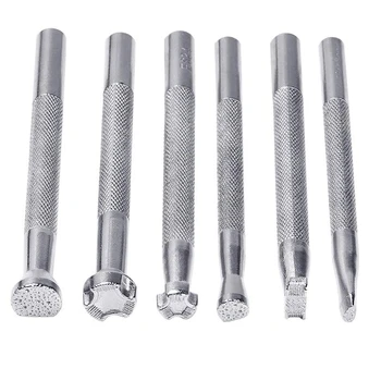 

6Pcs Leather Stamping Tools Leather Working Saddle Making Stamps Set Special Shape Stamp Punch Set Leather Craft Tools