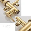 Nnekjcag Luxury Gold Swan Floor Bathtub Faucet Single Handle With Handshower Freestanding Bath Shower Mixer Tap Bathroom Crane 4