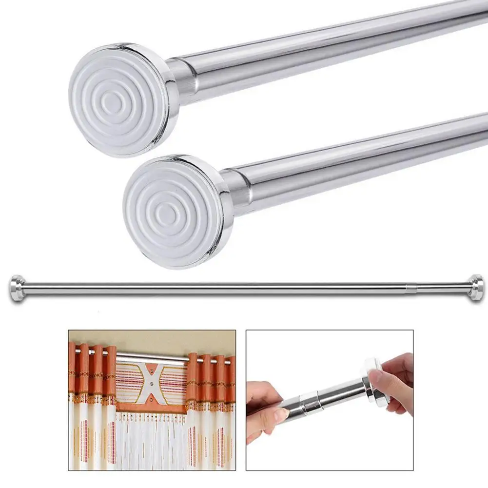 Extendable Telescopic Curtain Rod Rail Wardrobe Closet Clothes Towel