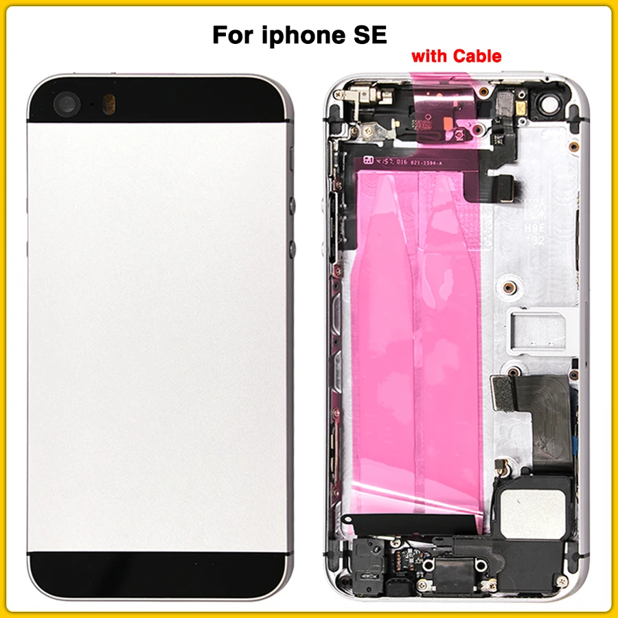 Полный корпус чехол для iphone SE батарея задняя крышка Дверь Средний шасси Замена задний корпус чехол+ гибкий кабель с IMEI