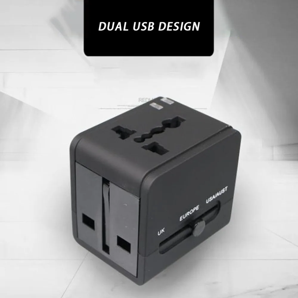 Универсальный международный адаптер для путешествий 2 usb-разъем, питание от сети зарядное устройство конвертер Разъем Многофункциональный прочный