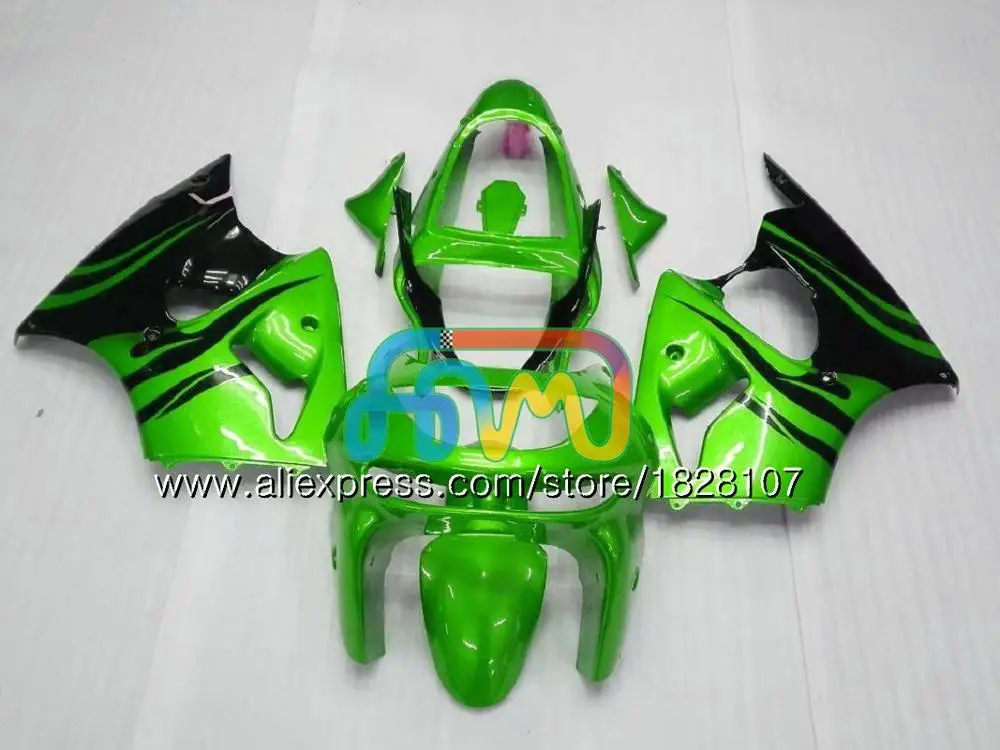 Корпус для KAWASAKI ZX-6R 6 R ZX-636 ZX600 600CC ZX6R 98 99 28BS. 0 ZX636 ZX600CC ZX 636 6R 98 99 1998 1999 Обтекатели зеленый пламя - Цвет: No. 14