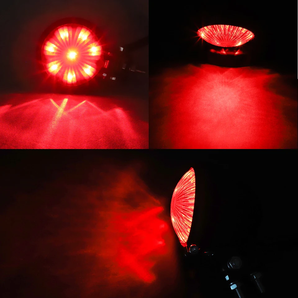 Ashata Feu Arrière LED Feu De Frein Arrière De Moto Feu Arrière 12V 18