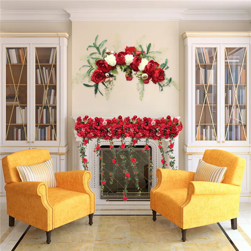 Artificial Wreath Door Threshold Flower Diy Wedding Home Living Room Party Pendant Wall Decor Christmas Garland Gift Rose Peony Aliexpress