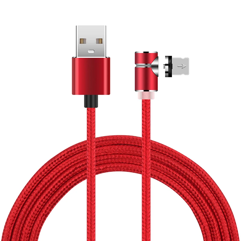 L-образный 90 ° Магнитный кабель для зарядки Micro usb type-C для iPhone samsung - Цвет: Red Micro Cable
