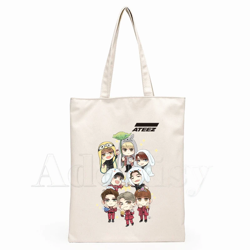 Ateez New Female Handbags Hot Selling Fashion Handbag Canvas Bag Tote Ladies Casual Shoulder Bag Reusable Shopping Bags