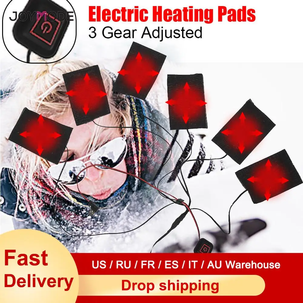 

JOYMODE Winter USB Electric Heated Jacket Heating Pad Outdoor Themal Warm Winter Heating Vest Pads for DIY Heated Clothing