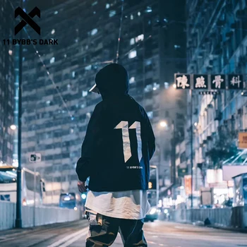 

11 BYBB'S DARK Hip Hop Men Cargo Jackes Autumn Fashion Casual Pullover Streetwear Harajuku Multi Pockets Male Coats Jacket