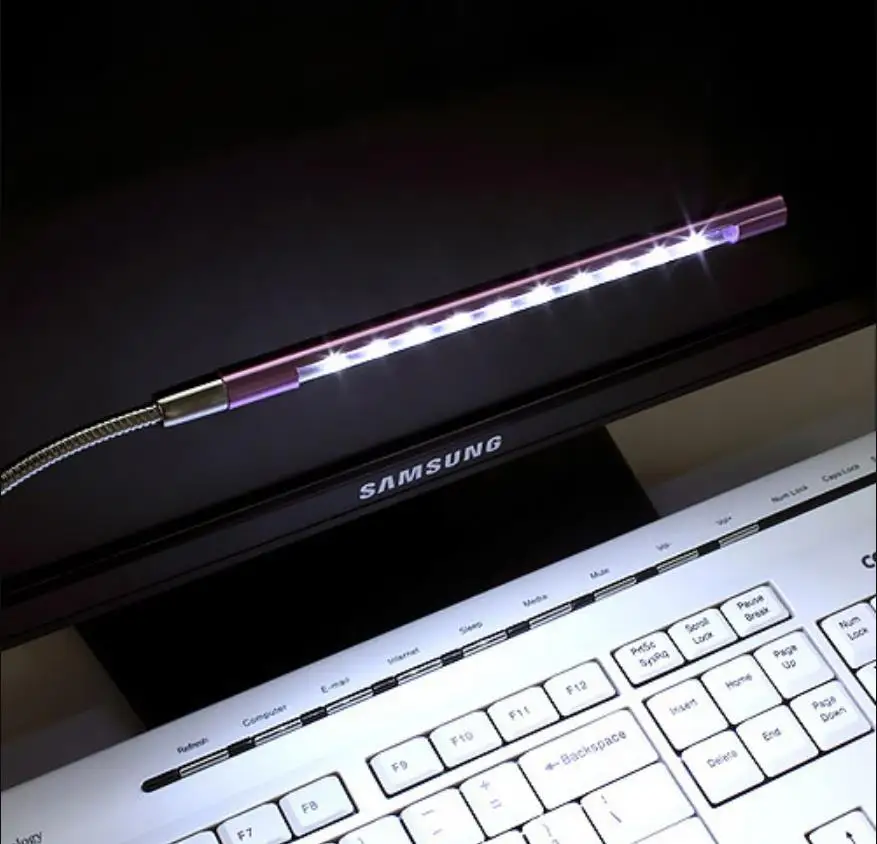 Металлический материал USB светодиодный светильник 10 светодиодный s гибкие лампы для чтения книг для ноутбука ПК компьютер 6 цветов