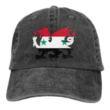 Сирийский флаг Вельш Дракон Мужчины Женщины регулируемые бейсболки джинсовая ткань папа шляпа