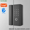 RAYKUBE Fingerprint Glass Door Lock Bluetooth Wifi Support Phone APP 4 Unlock Method For Office Glass And Wooden Door ► Photo 1/6