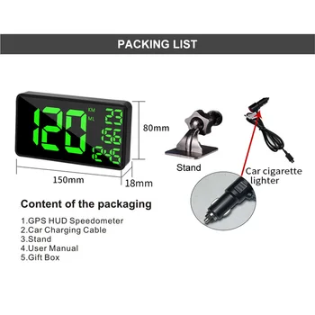 

Black Car Speed Meter Universal C1090 Accessory Speedometers Display GPS