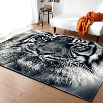 

Cute Tiger Print 3D Modern Rug/Carpet Non-slip Living Room Coffee Table Room Bedroom Floor Rug Mat