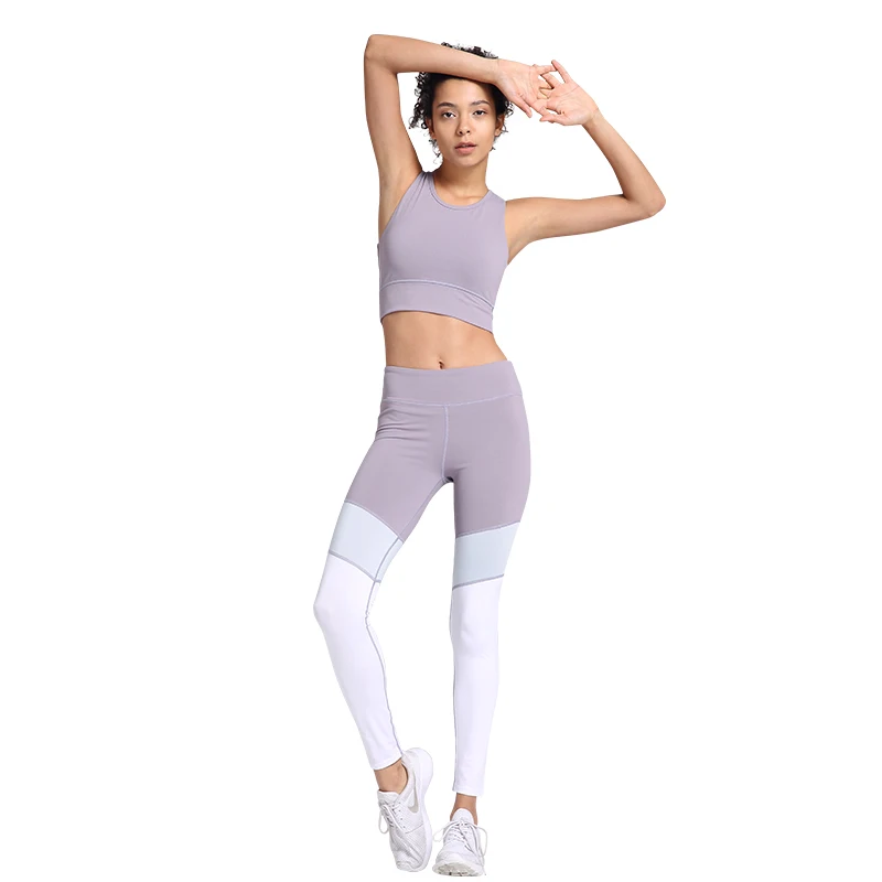 

5 colors Patchwork Yoga Tracksuit Back Hollow Set 4029+6047 Ensemble Sportswear Workout Gym Wear Running Clothes Pad Top Legging
