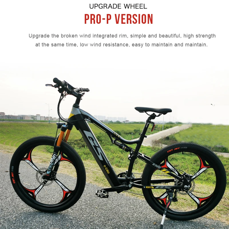 Custom27.5 pouces électrique doux-queue VTT avant Arrière double amortisseurs 48V500w 17ah batterie au lithium TR ebike