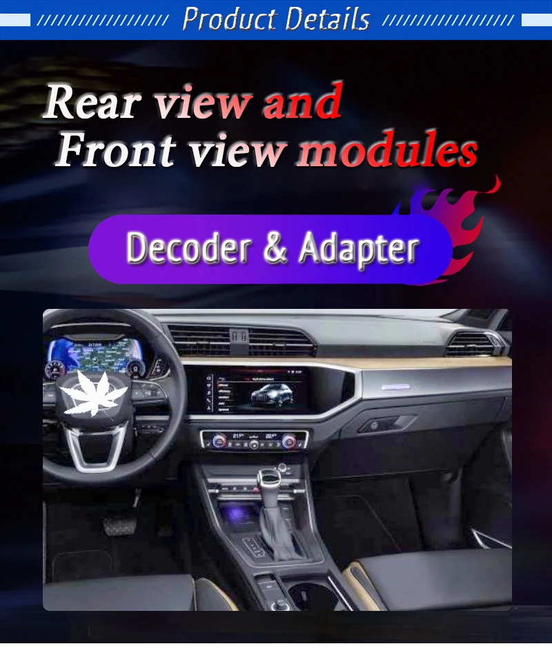 Reversing Camera Decoder For Audi Q3 F3 2018 2019 2020 MMI Interface Original Car Screen Upgrade Model Adpter Rear Backup Camera fc