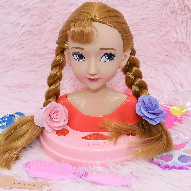 女の子のためのプリンセスヘッド人形,ハーフボディヘアビューティーファッションおもちゃ,誕生日プレゼント,子供のためのメイクアップセット|美容   ファッションおもちゃ| - AliExpress