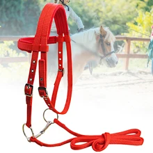Adjustable Strap Horse Halter Polar Fleece Bridle Winter Riding Equipment With Bit Soft Sports Protective Competition Thicken