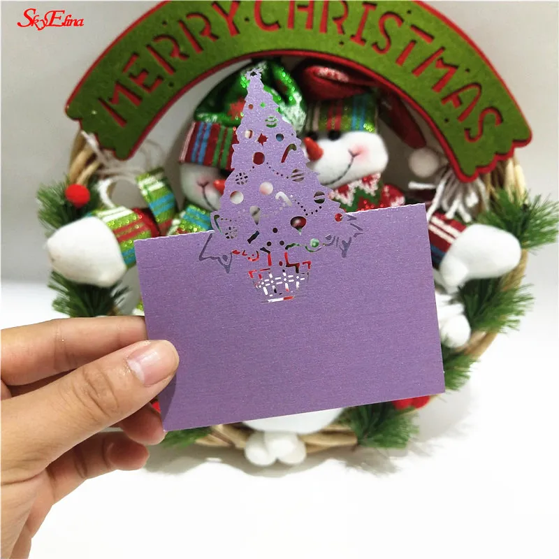 10 шт. винтажный стол с именем сиденья Рождественская елка для приема свадьба день