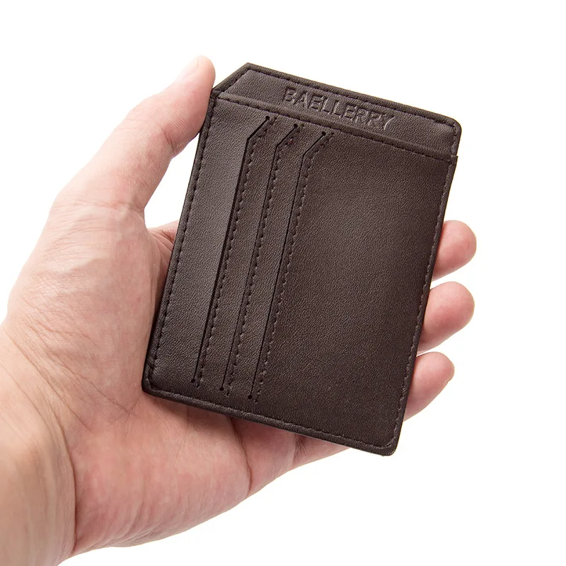 Slim Designer Men's Credit Card Holder Leather Wallets Bank Card Case Business Mini Purse For Driver's License Small Cardholder