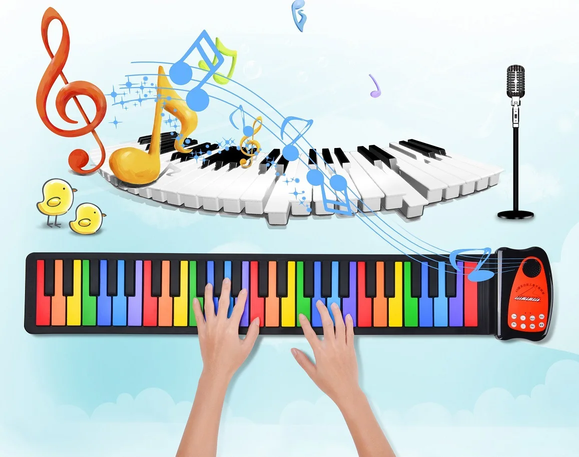 

49 Silicon Hand-scroll Electronic Keyboard Portable Electronic Keyboard Beginner Children Entry-level Piano Hand Roll Piano