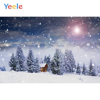

Yeele Winter Photocall Snow Pines Mount Chalet Draw Photography Backdrops Personalized Photographic Backgrounds For Photo Studio