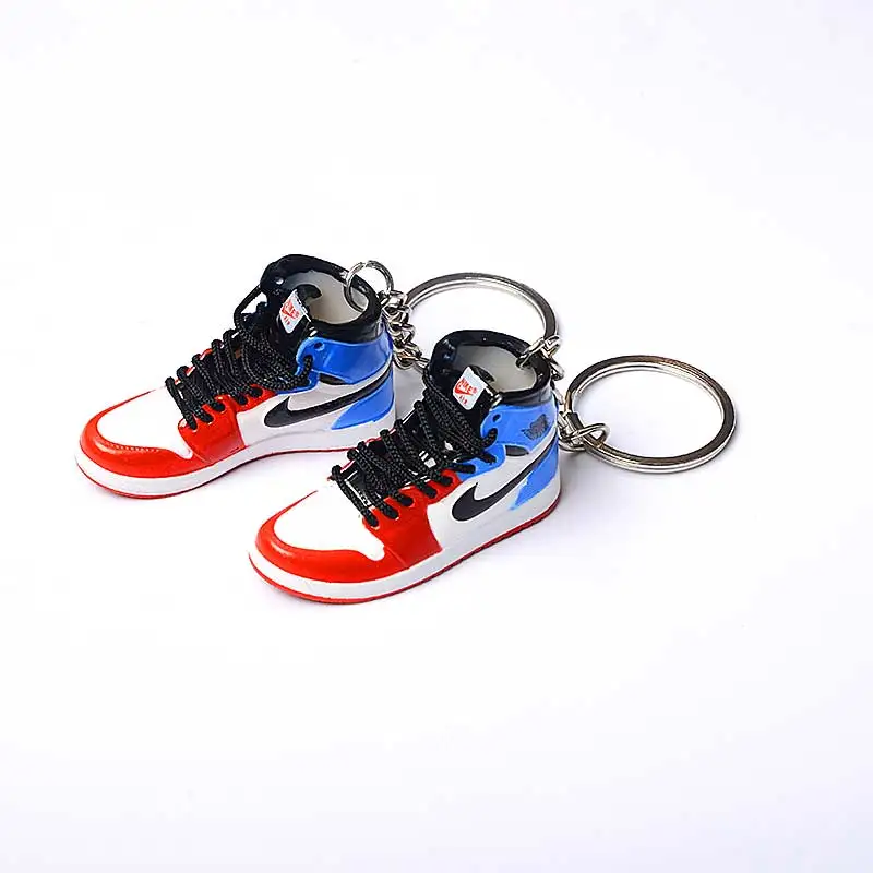 a pair w metal ring Дропшиппинг кроссовки обувь брелок Назад в будущее 3D мини-кроссовки Bred beanned Спортивная обувь Кроссовки брелки - Цвет: a pair w metal ring