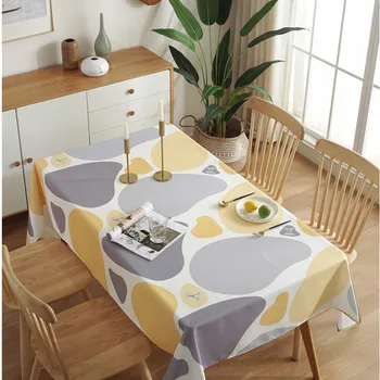 

Colorful Cobblestone Waterproof Tablecloth Abstract Art Printed Table Cloth Square Table Cover Household Contrast Color Decor Cl