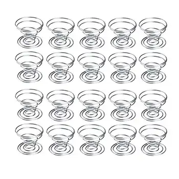 

WSFS Hot 20 Pack Air Plant Stand Container Tillandsia Holder, iron Wire Stand Plant Display Racks - Silver