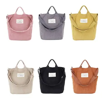 

Women Girls Shoulder Handbags Corduroy Crossbody Bag Casual Tote Work School Bags