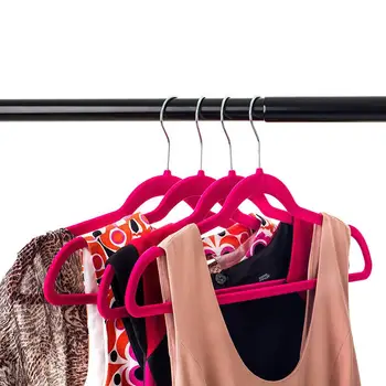 

Velvet Hangers Heavyduty Non Slip Velvet Suit Hangers White Chrome Hooks Space Saving Clothes Hangers