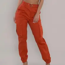 

40%HOTCargo Pants Solid Color Large Pockets Spring Autumn Temperament Slim Pants for Daily Wear