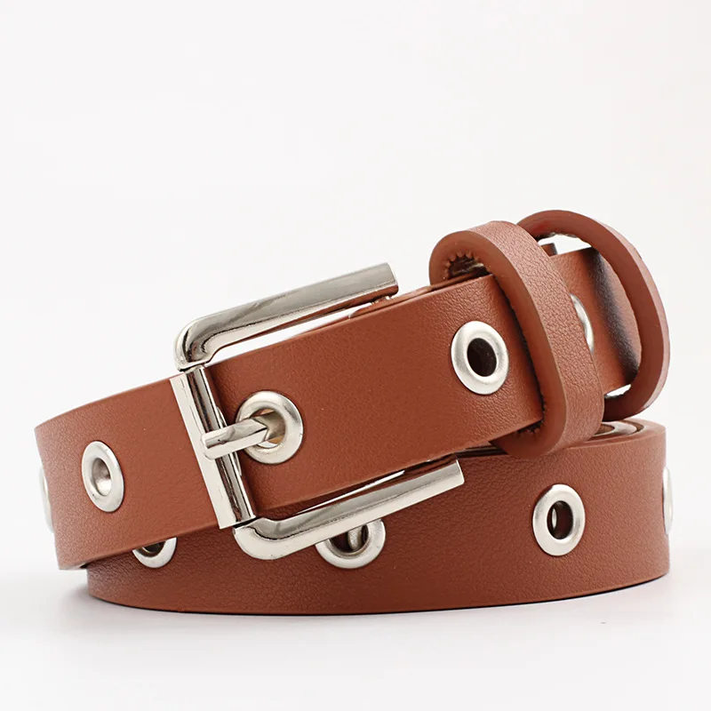 Women Belt New Students Hollow Big Holes High Quality Belt Fashion Casual Alloy Pin Buckle Women Cowboy Pants Belt